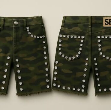 SFA Luxury camo and bold rhinestone Jean jort