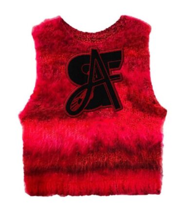 (SFA) luxury Fuzzy Crop Vest