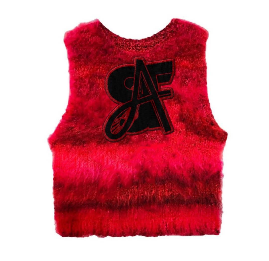 (SFA) luxury Fuzzy Crop Vest